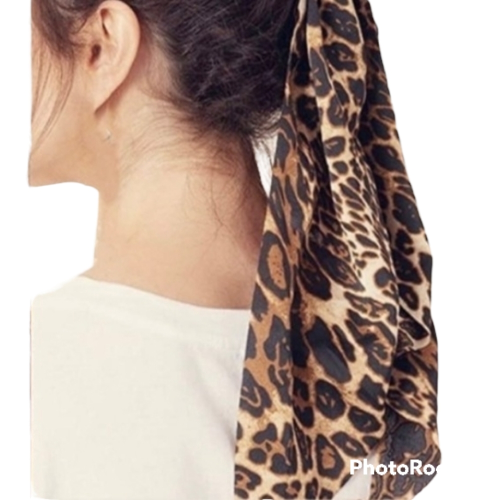 2-Pc Set of Animal Print Scarf Scrunchies New